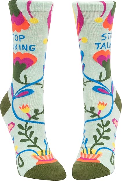 Blue Q | Women's Crew Socks | Stop Talking