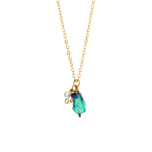 Just Trade | Temple Bead Pear Drop Pendant Sea