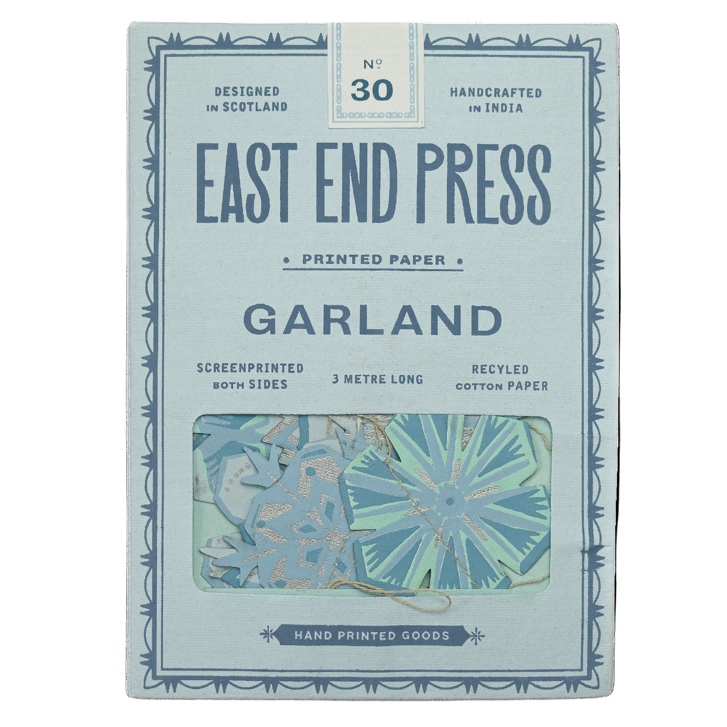 East End Press | Paper Sewn Garland | Snowflakes
