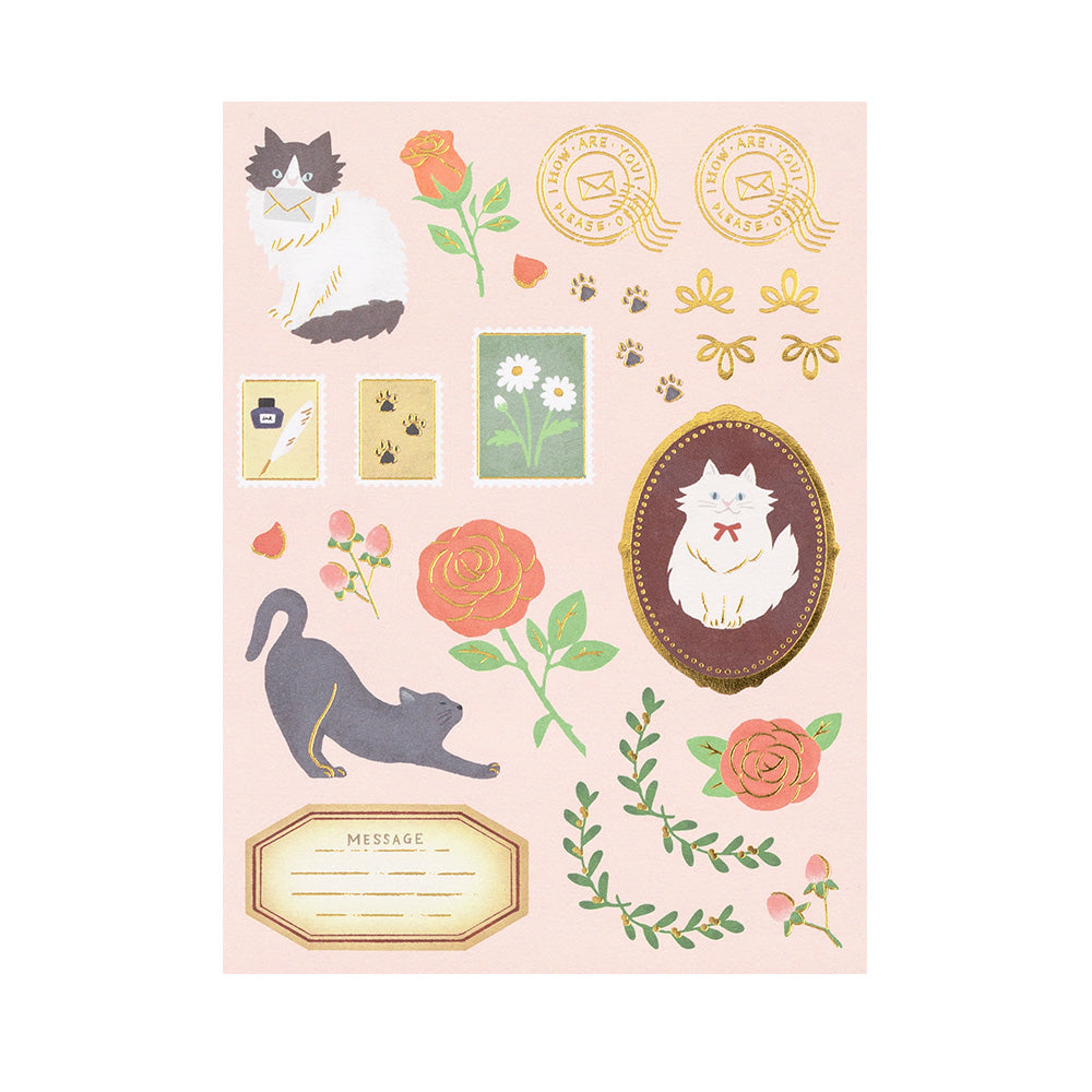 Midori | Collage Letter Set | Cats & Flowers
