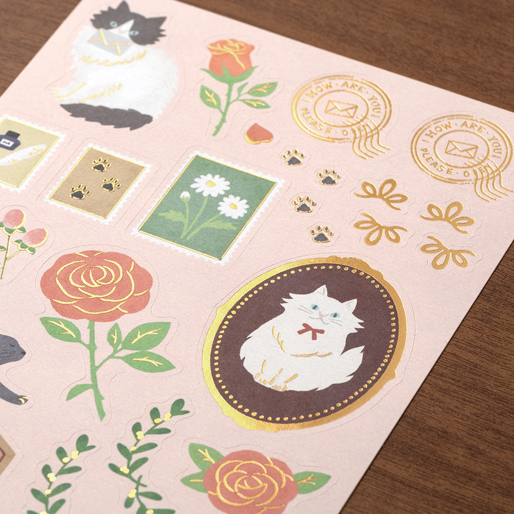 Midori | Collage Letter Set | Cats & Flowers