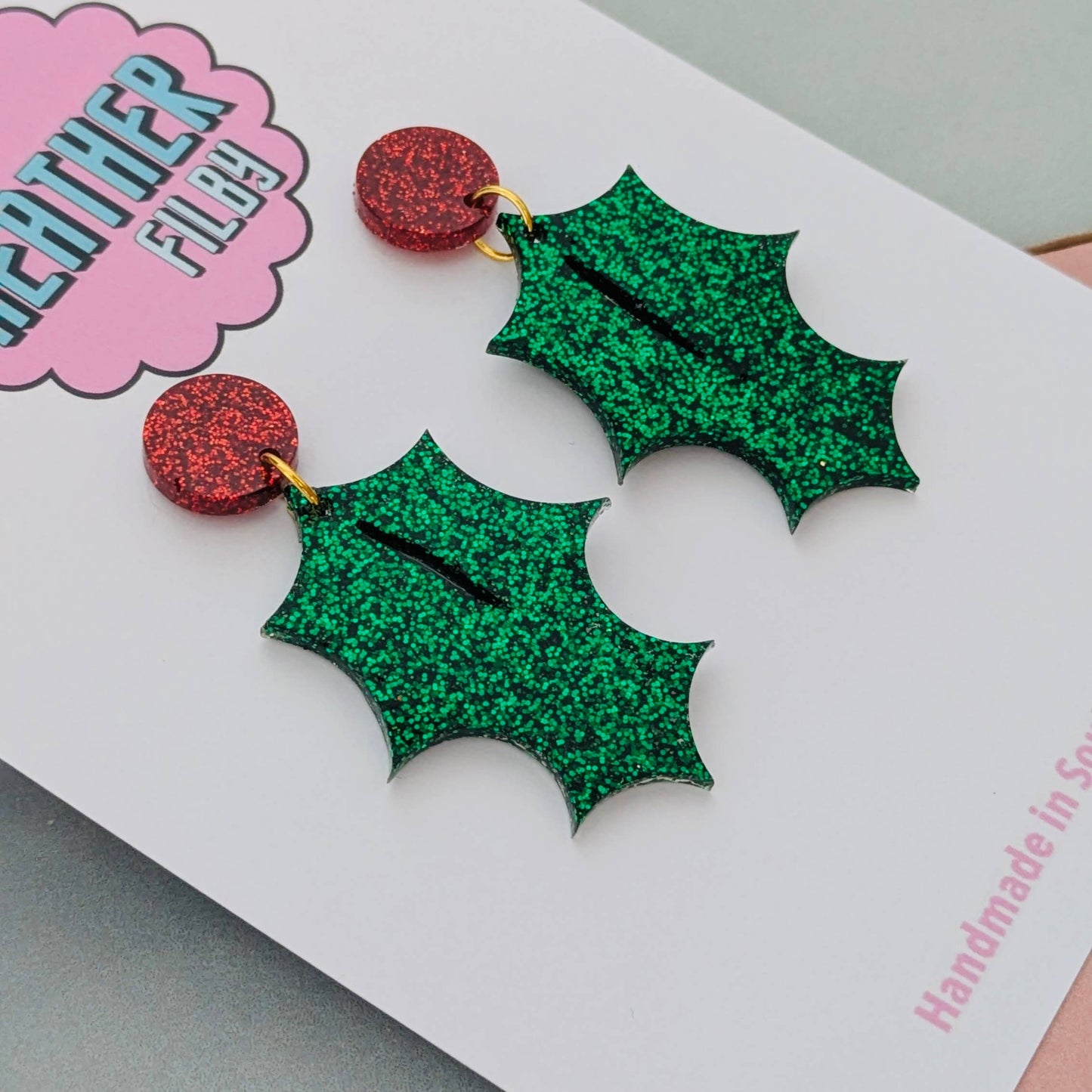 By Heather Filby | Glitzy Glitter Earrings | Holly