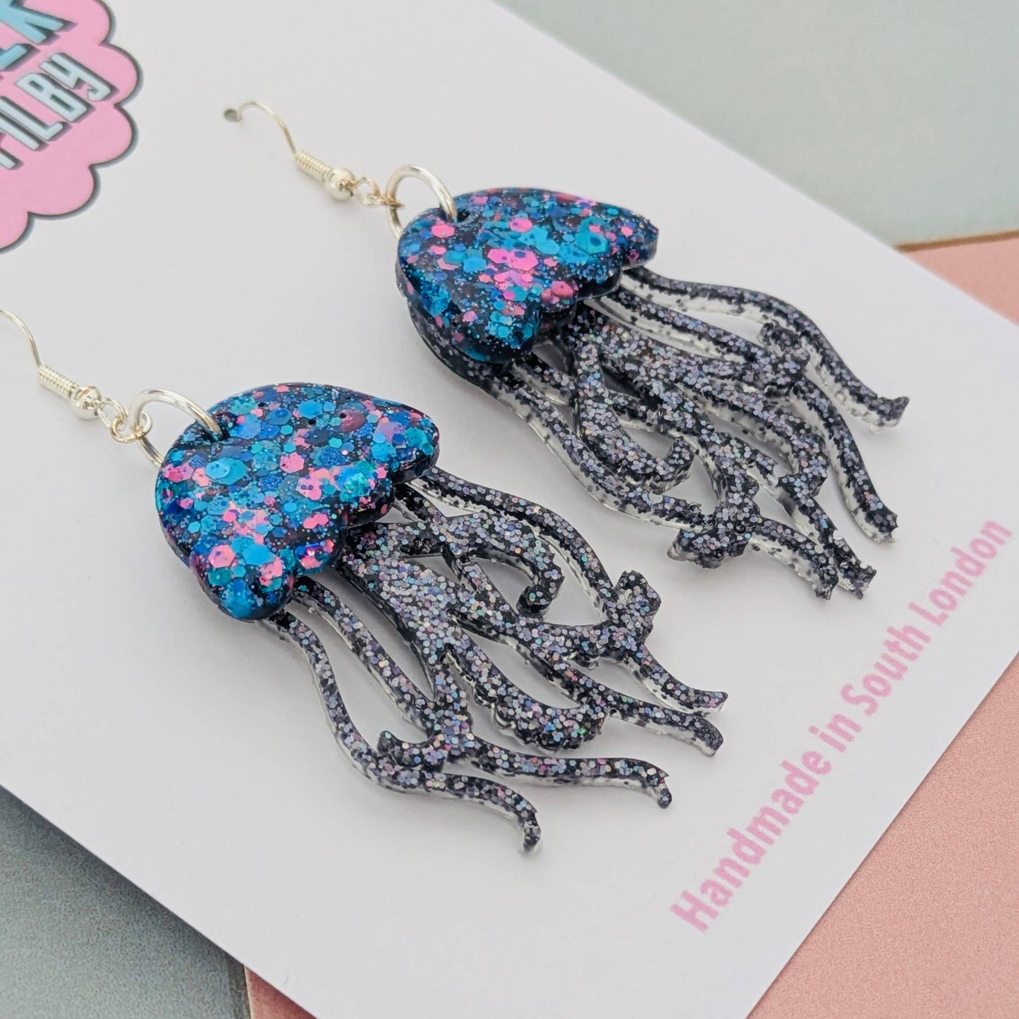 By Heather Filby | Glitzy Glitter Earrings | Jellyfish