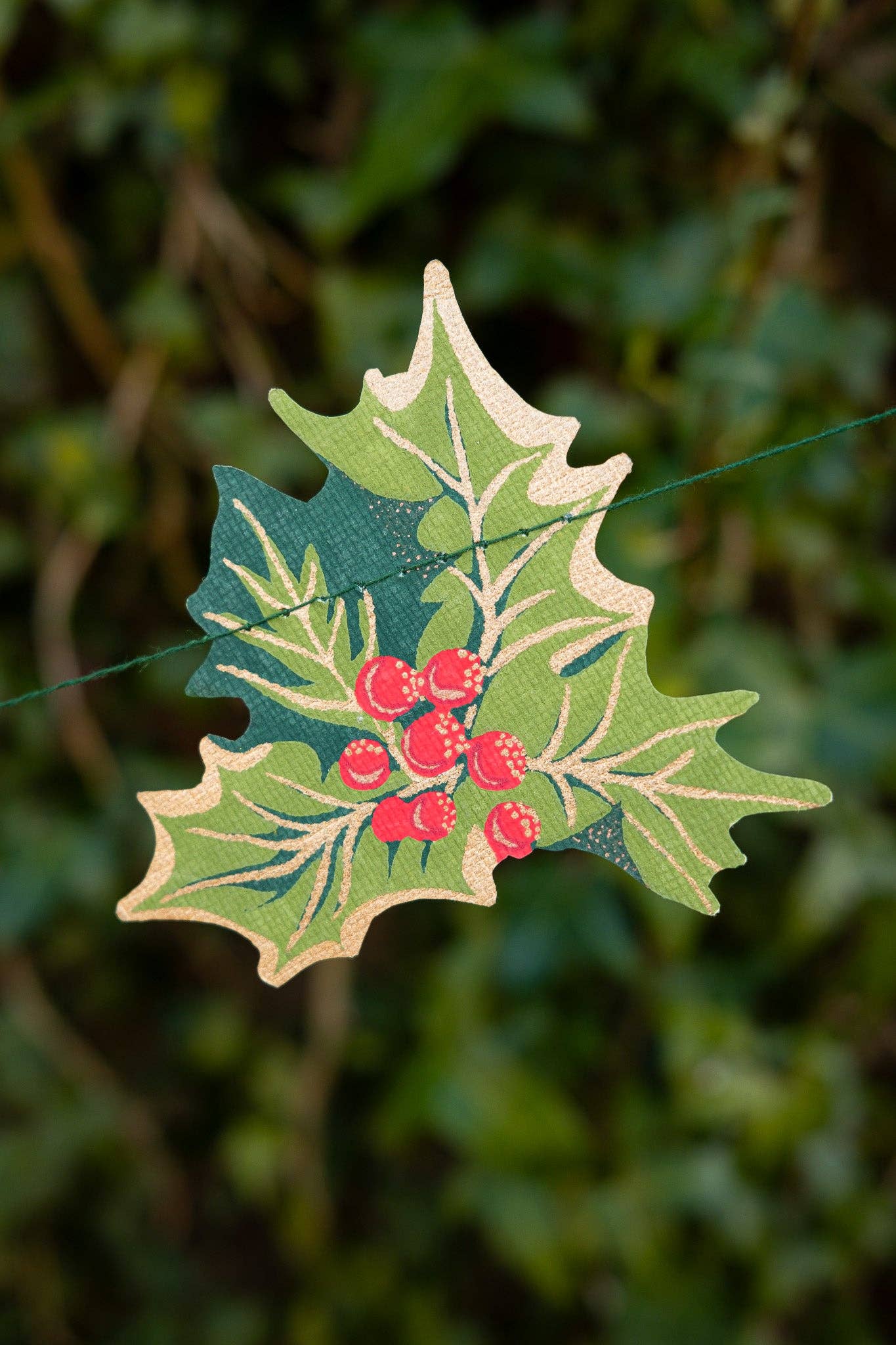 East End Press | Sewn Paper Garland | Holly & Ivy