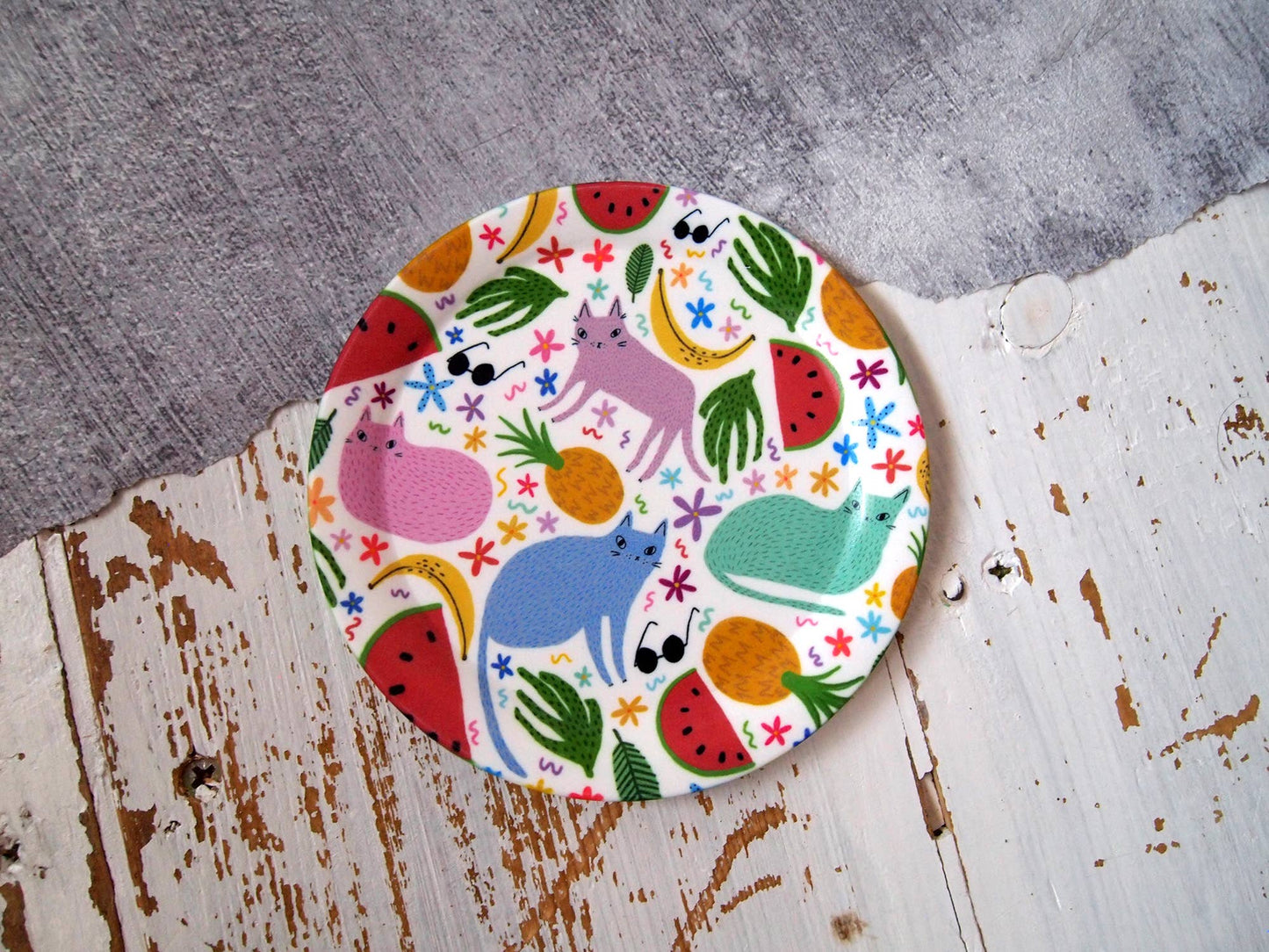 I LIKE CATS | Trinket Dish | Cats & fruits
