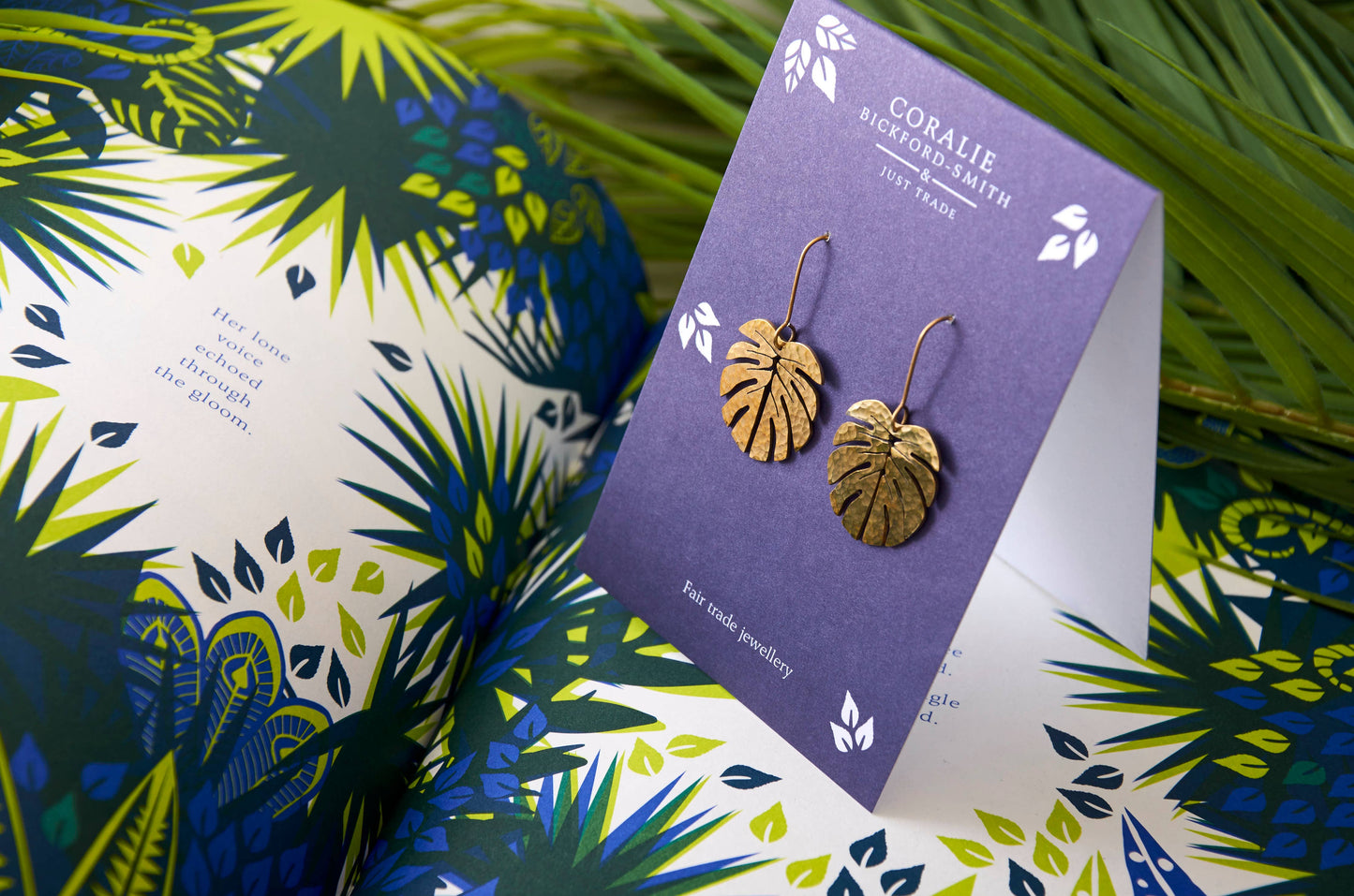 Just Trade | Tropical Leaf Earrings Small