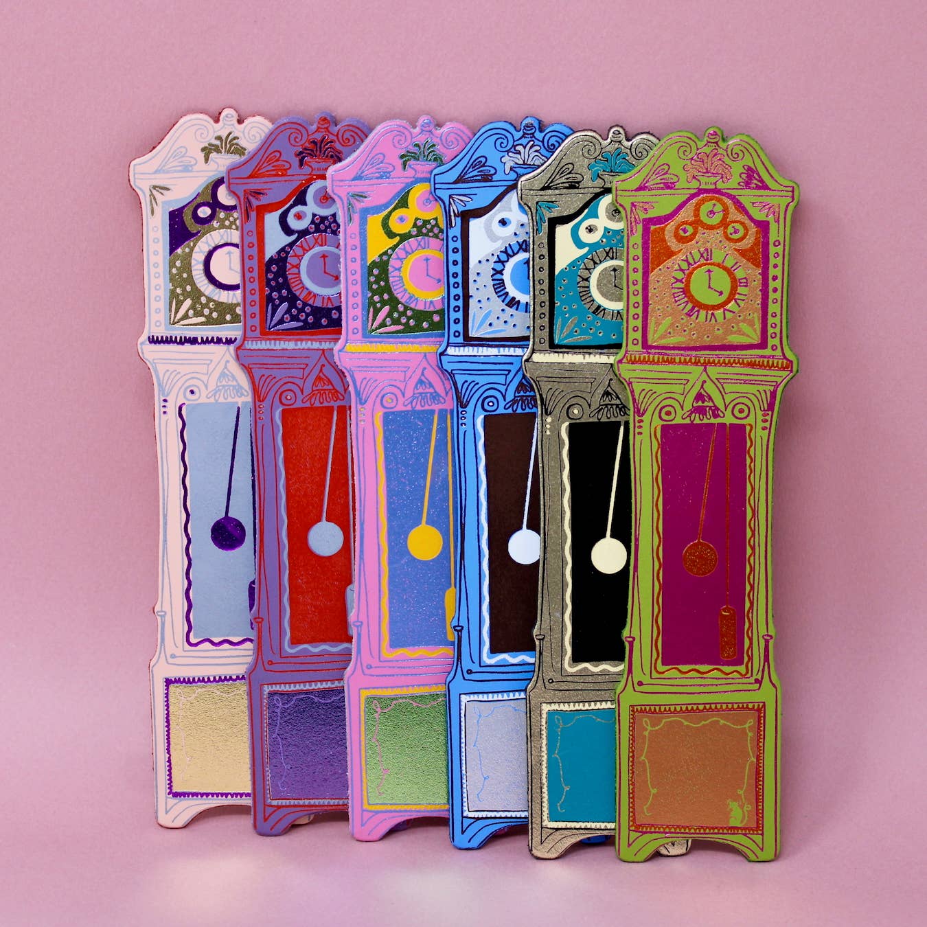 Ark | Grandfather Clock Bookmark | Hot Pink