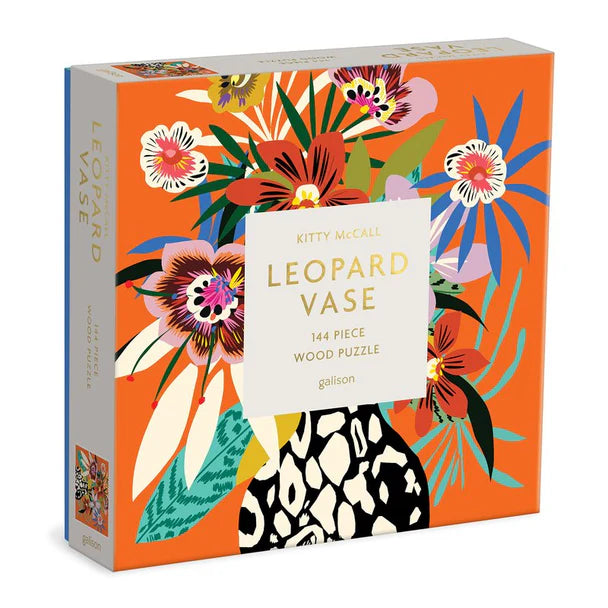 Jigsaw Puzzle | 144 Pieces | Wood Puzzle | Kitty McCall Leopard Vase