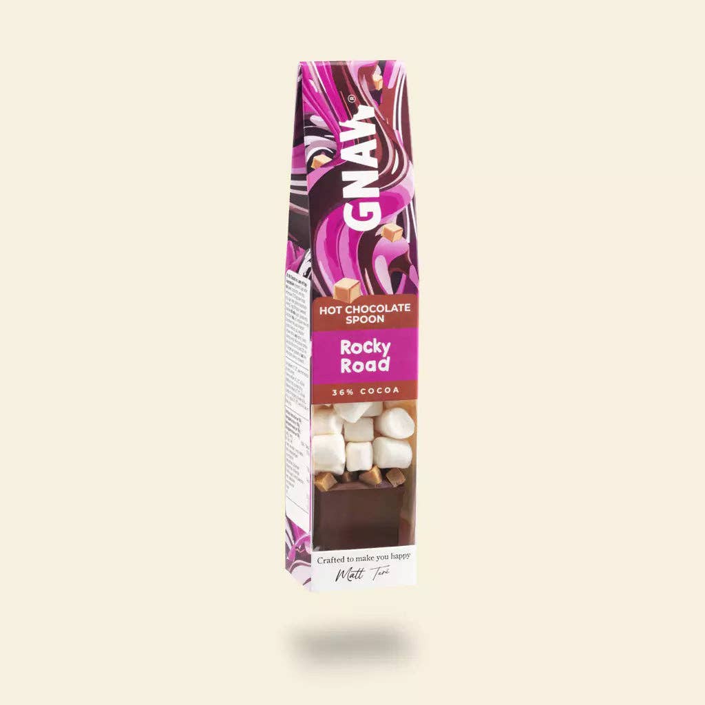 GNAW Chocolate | Hot Chocolate Spoon With Marshmallows | Rocky Road