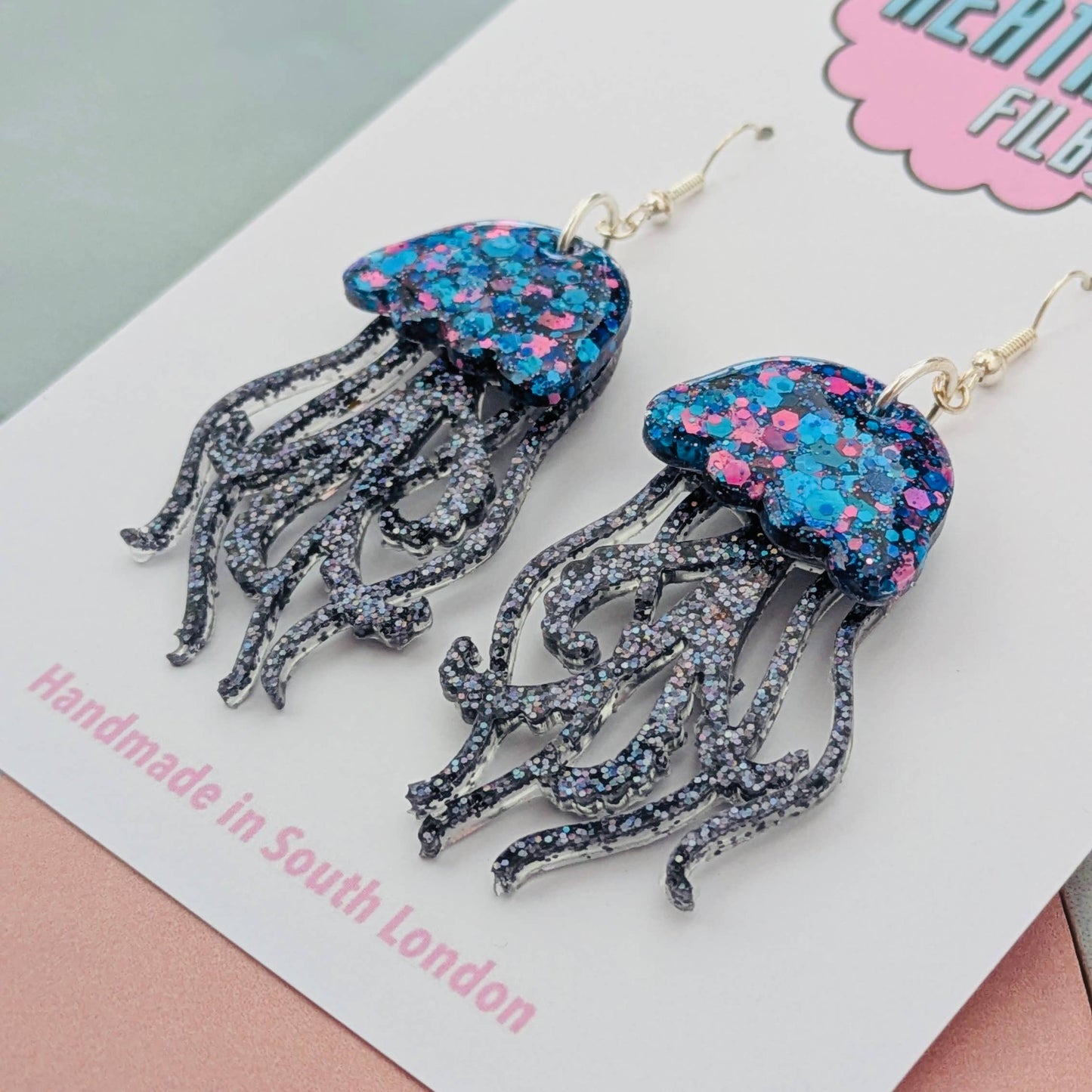By Heather Filby | Glitzy Glitter Earrings | Jellyfish