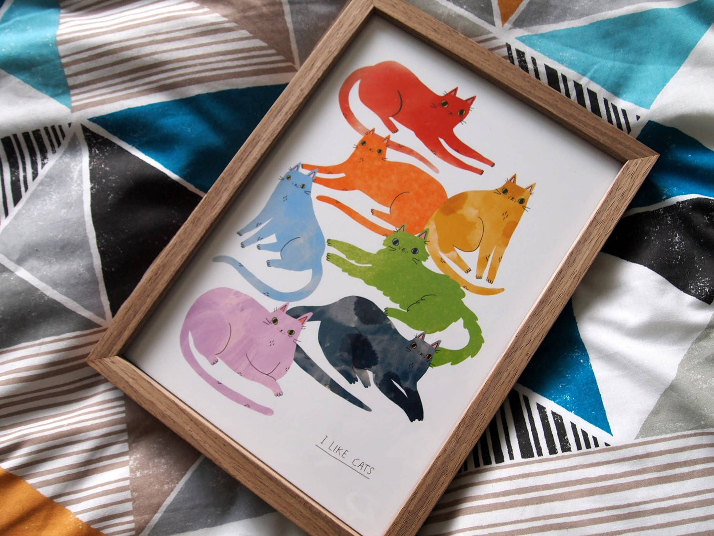 I Like Cats | A4 Print | Rainbow Cats
