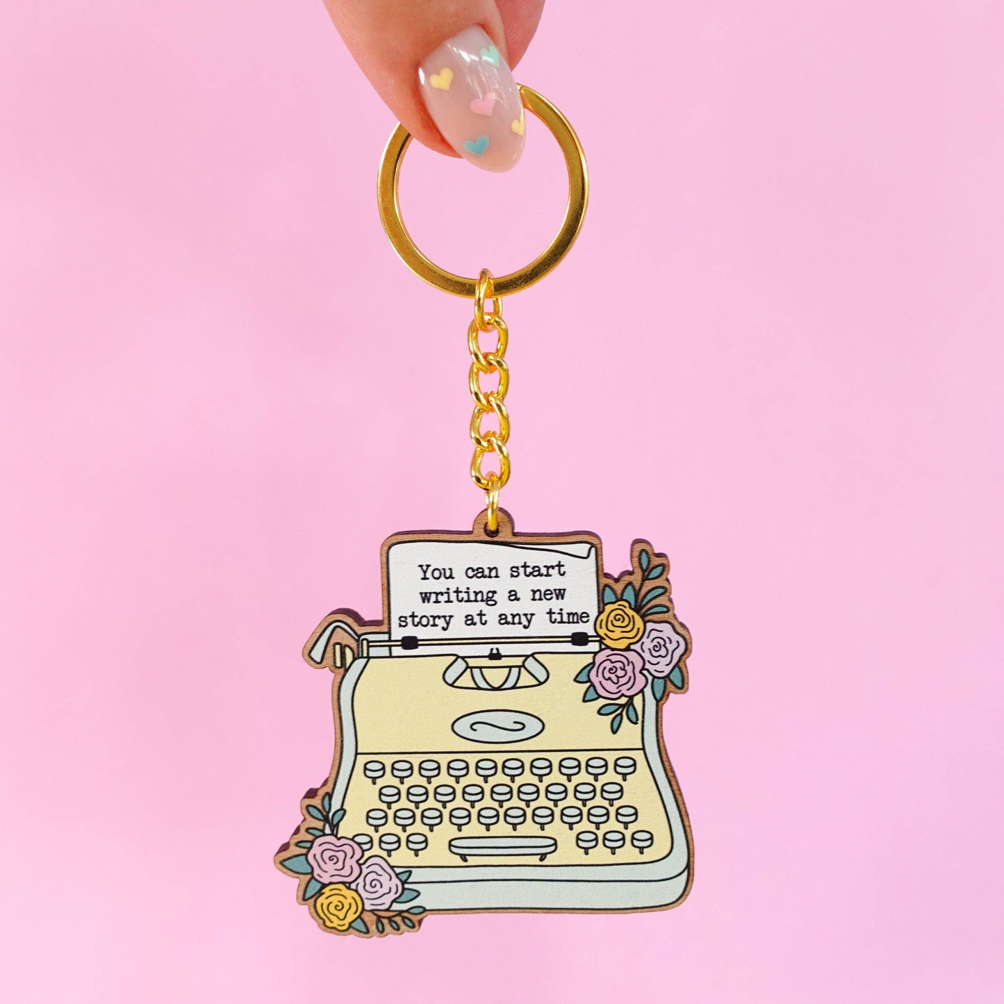 Sunshine Lane | Typewriter Wooden Keyring