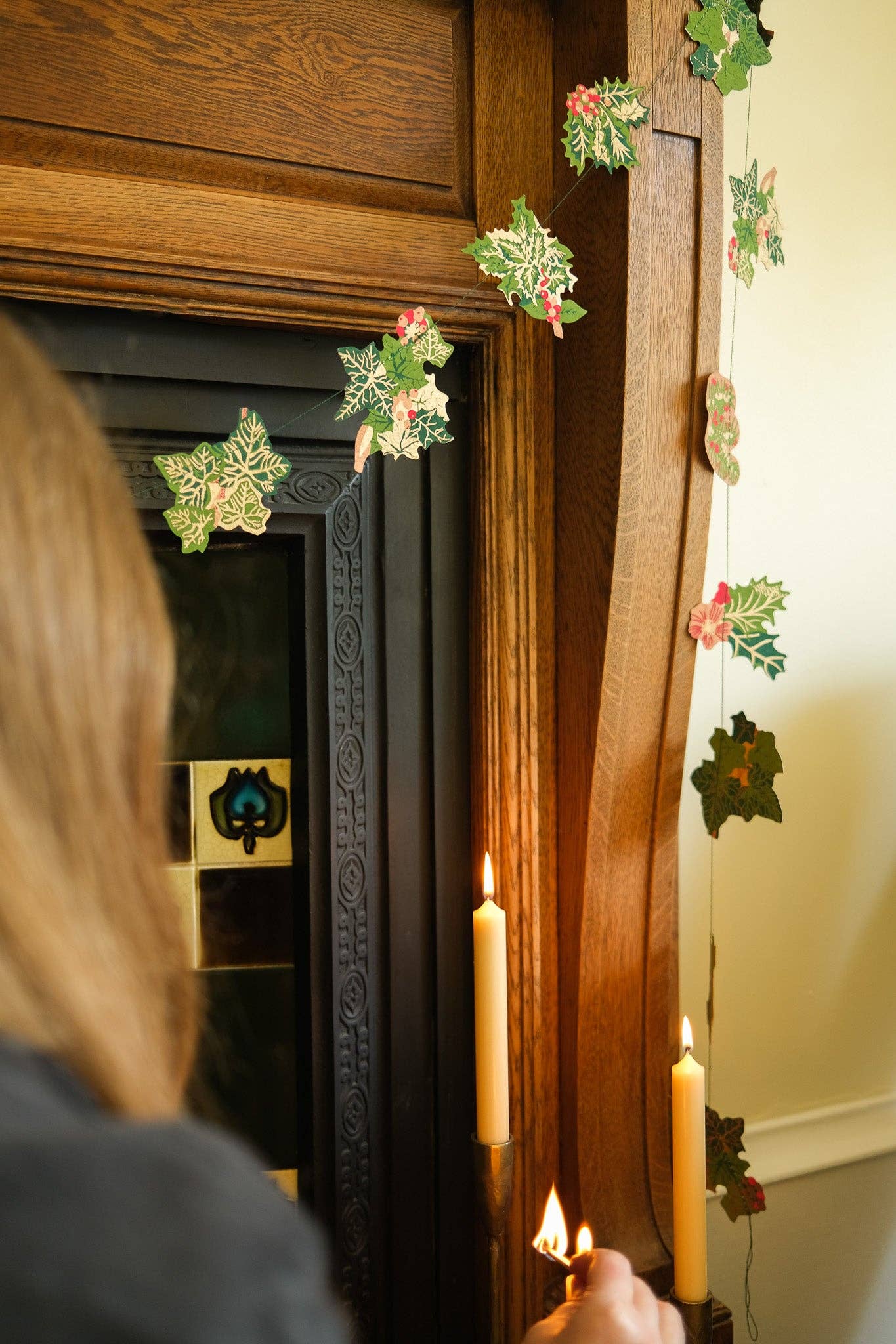 East End Press | Sewn Paper Garland | Holly & Ivy