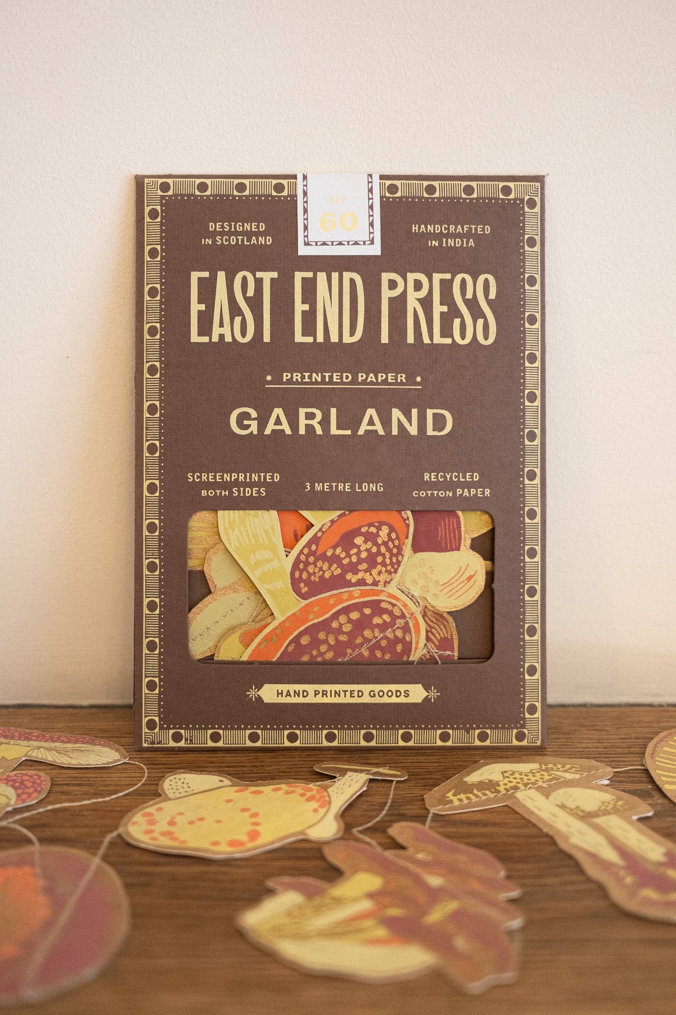 East End Press | Paper Sewn Garland | Mushroom