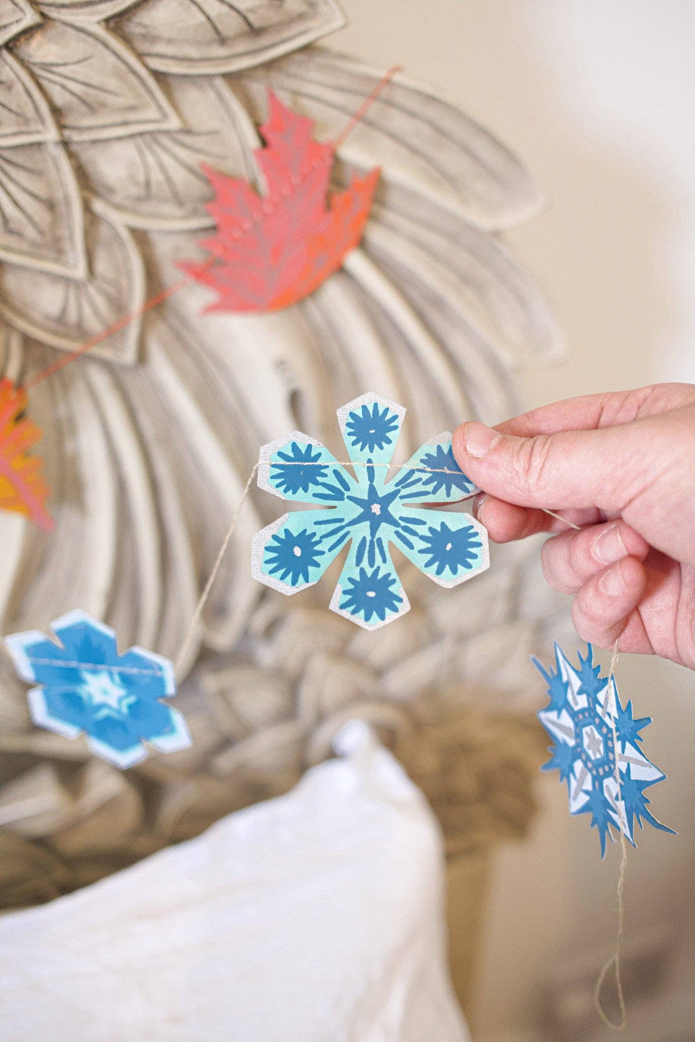 East End Press | Paper Sewn Garland | Snowflakes