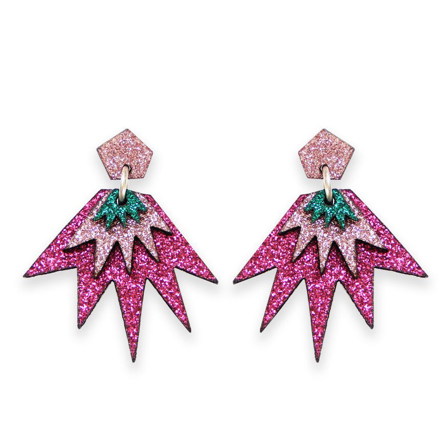 Kam Creates | Bang Bang Drop Studs (Magenta, Baby Pink & Emerald)