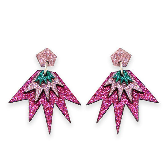 Kam Creates | Bang Bang Drop Studs (Magenta, Baby Pink & Emerald)