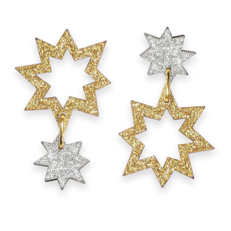 Kam Creates | Bang Bang Flipped Sparks Earrings (Gold & Silver)