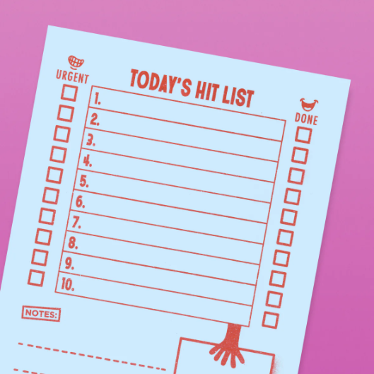 Risotto Studio | Today's Hit List | Blue Notepad