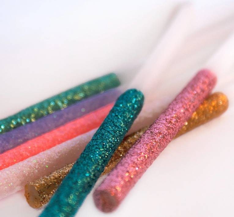 Meri Meri | Birthday Cake Candles | 16 x Multicoloured Glitter Dipped