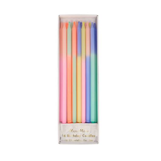 Meri Meri | Birthday Cake Candles | 16 x Colour Block