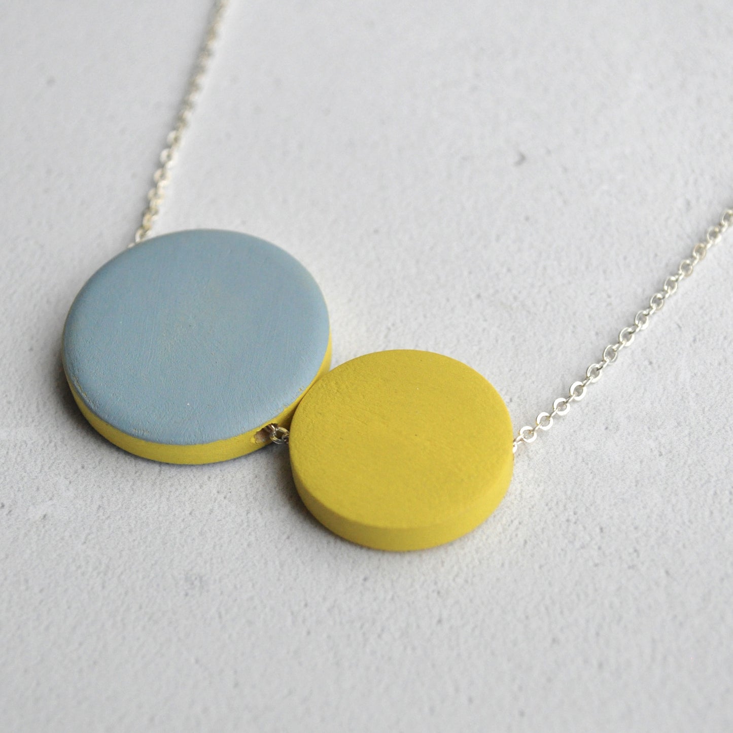 Sea Pink Studio | Colour Pop Necklace | Lemon Yellow & Blue Grey