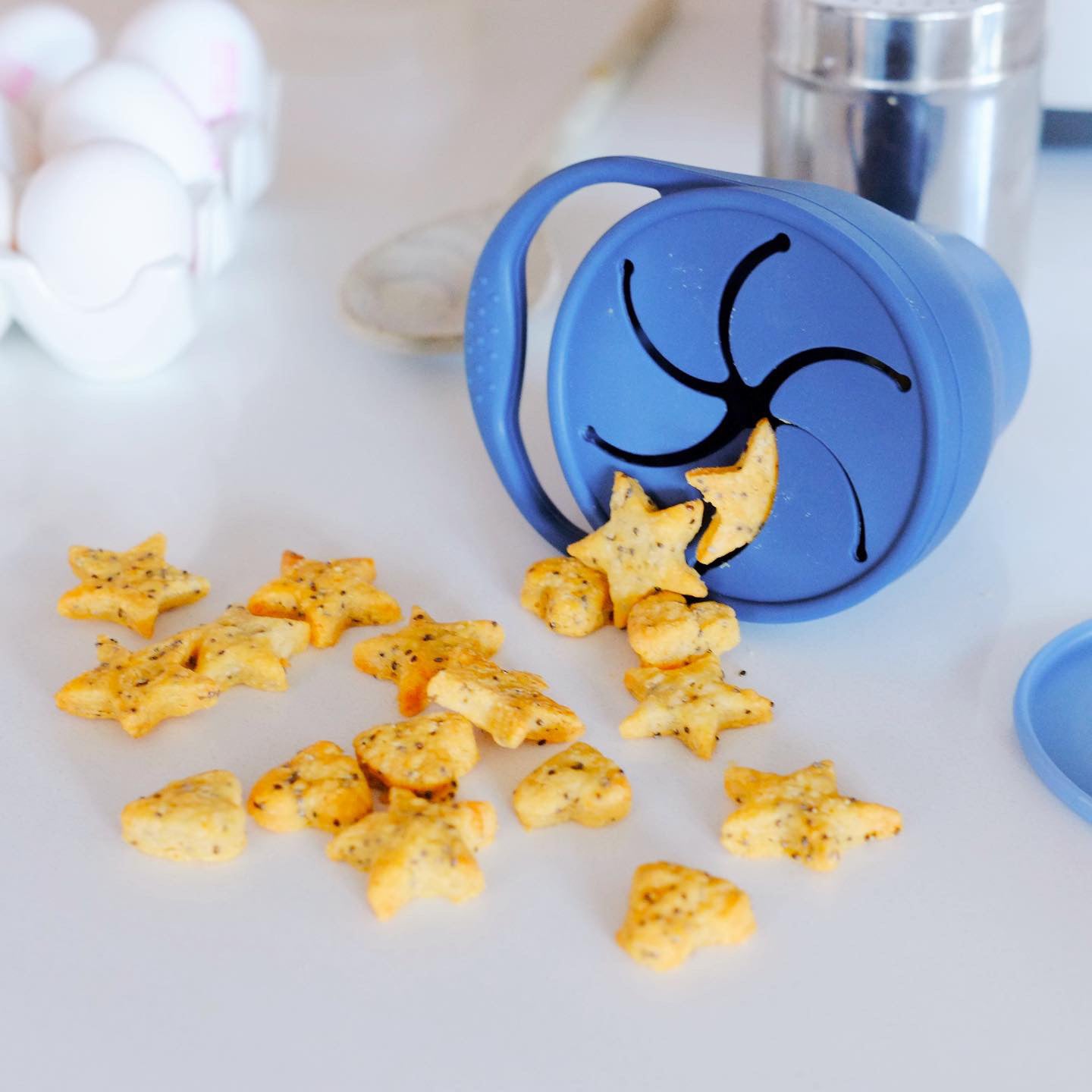 Blossom & Bear | Collapsible Silicone Snack Pot | Navy
