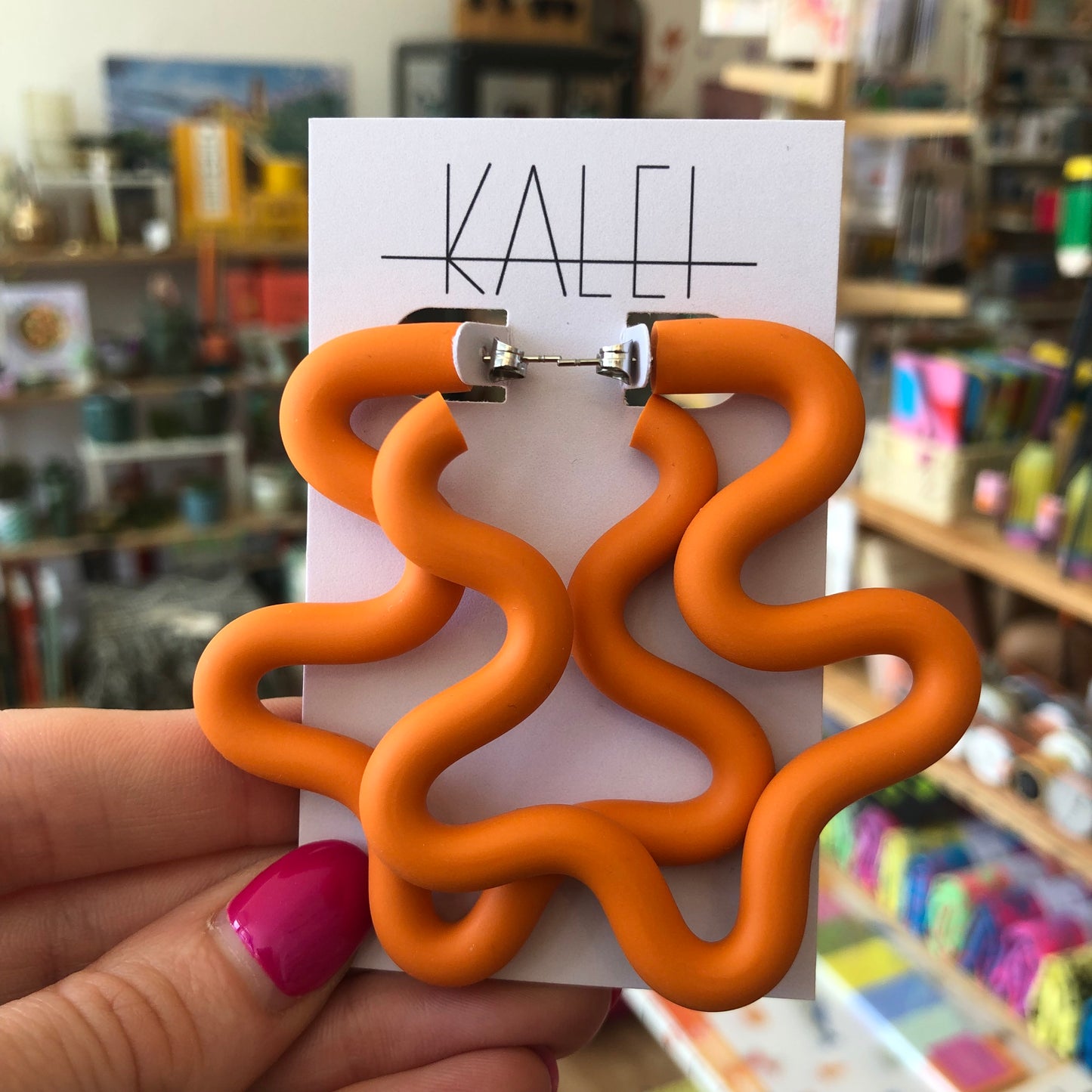 Kalei | WIGGLE Statement Earrings | Orange