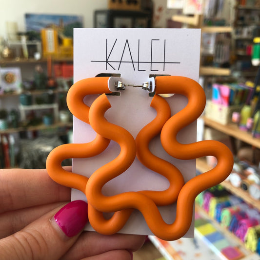 Kalei | WIGGLE Statement Earrings | Orange
