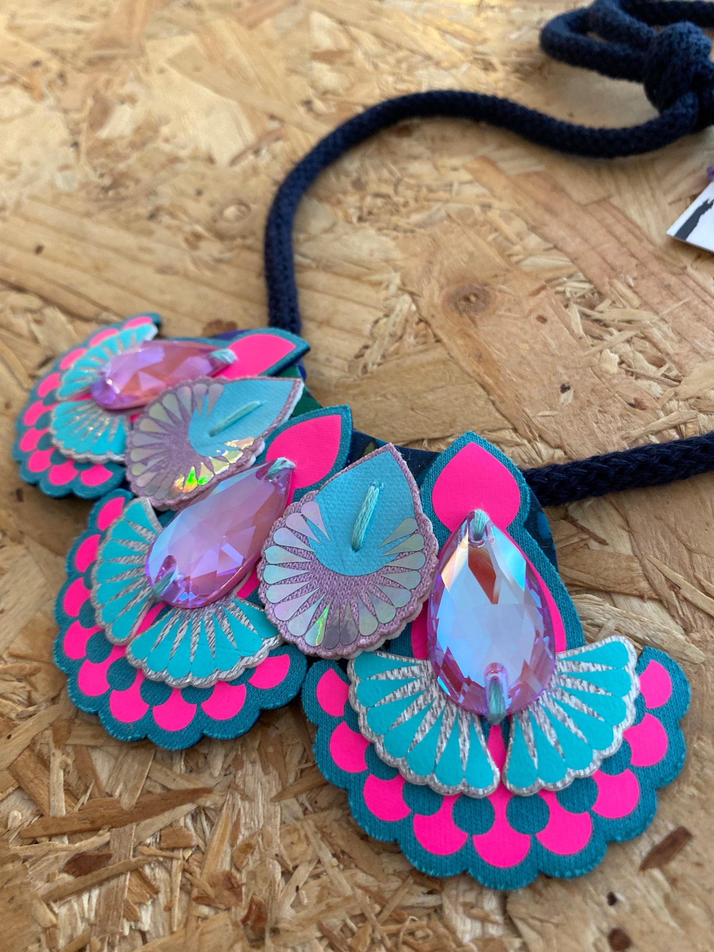 Dakota Rae Dust | Mini Bib Necklace | Pink, Turquoise, Lilac & Navy