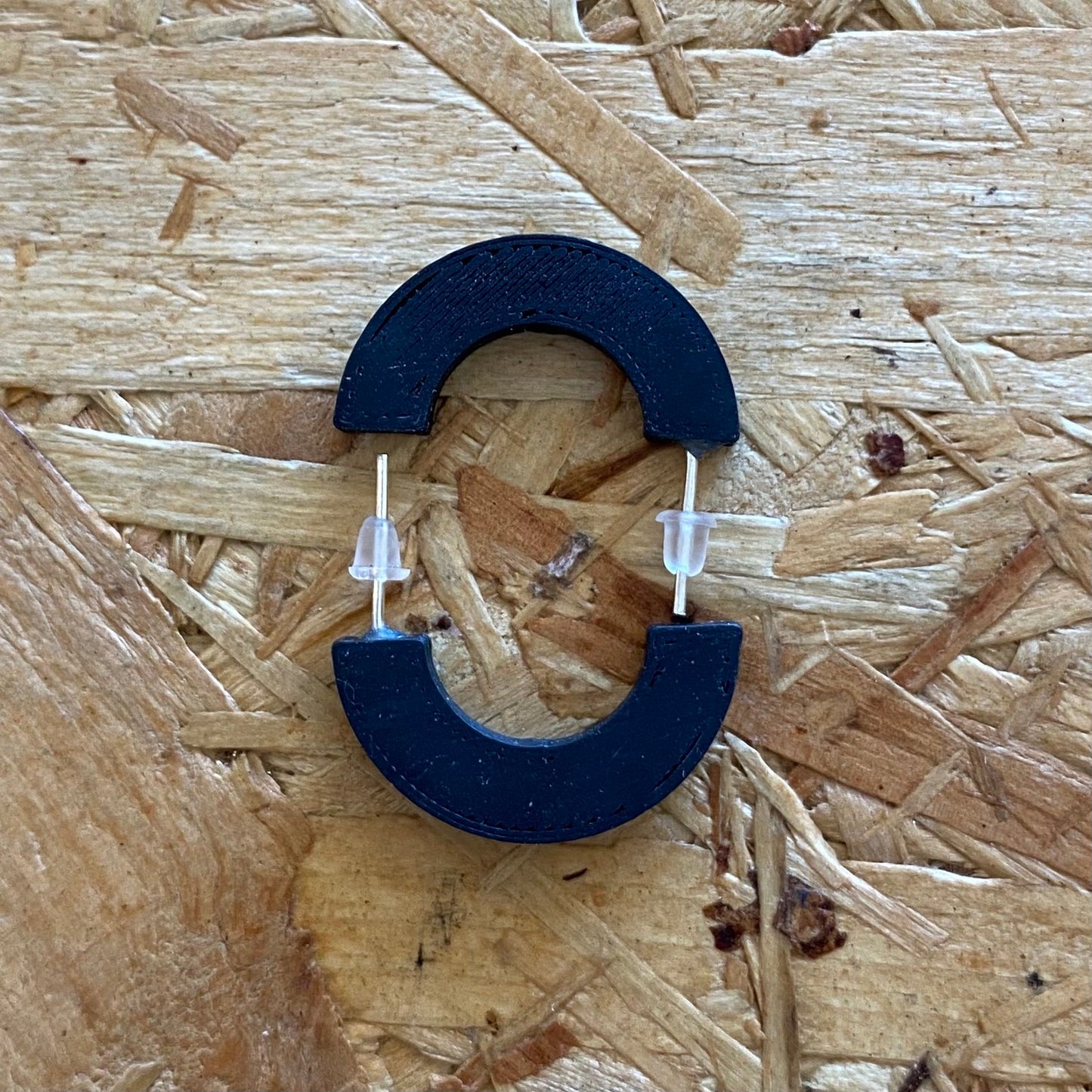 Will Sharp | Curve Stud Earrings | Matt Black