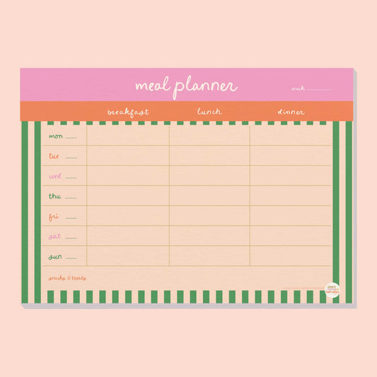 Good Tuesday | A4 Weekly Meal Planner Pad | Cabana Stripe