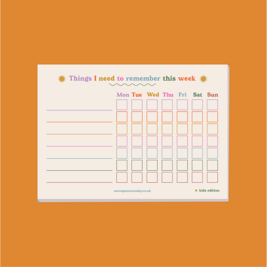 Good Tuesday | A5 Kids Weekly Planner Pad | Things I need to remember this week