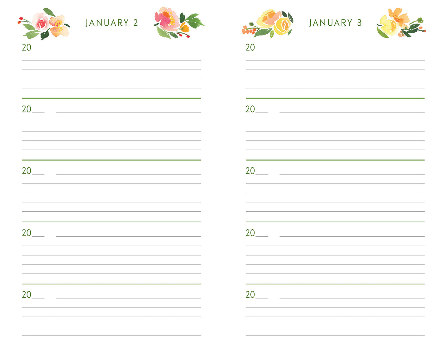 Book of One Line a Day - A 5 Year Memory Book (Floral)