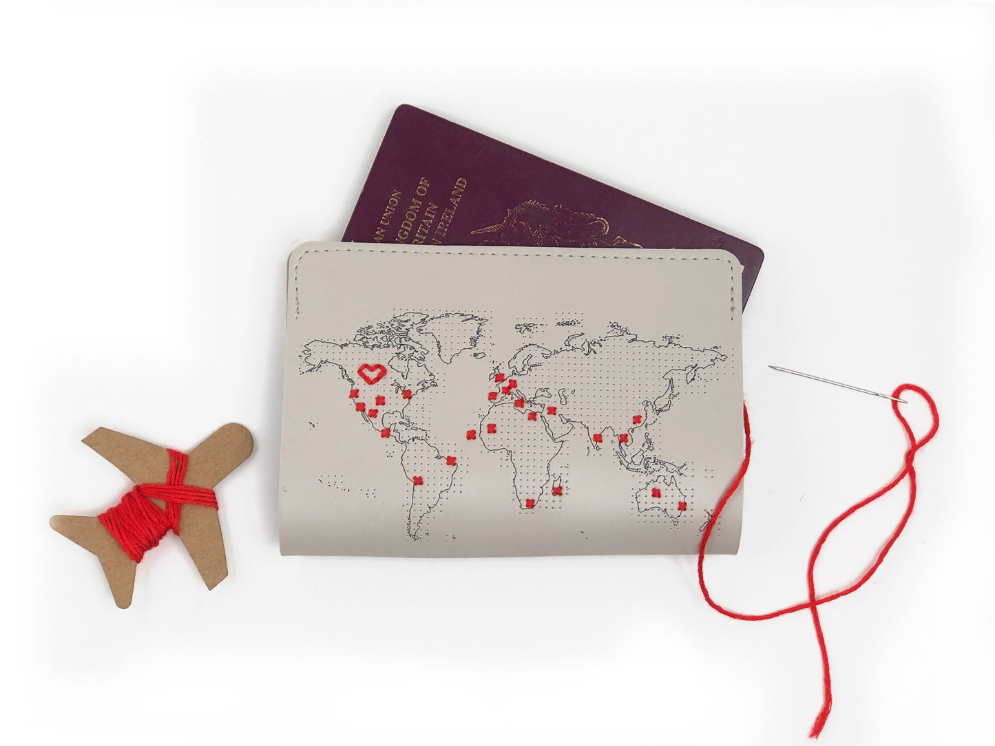 Chasing Threads | Grey Vegan Leather DIY Passport Cover | Sew Where You've Been
