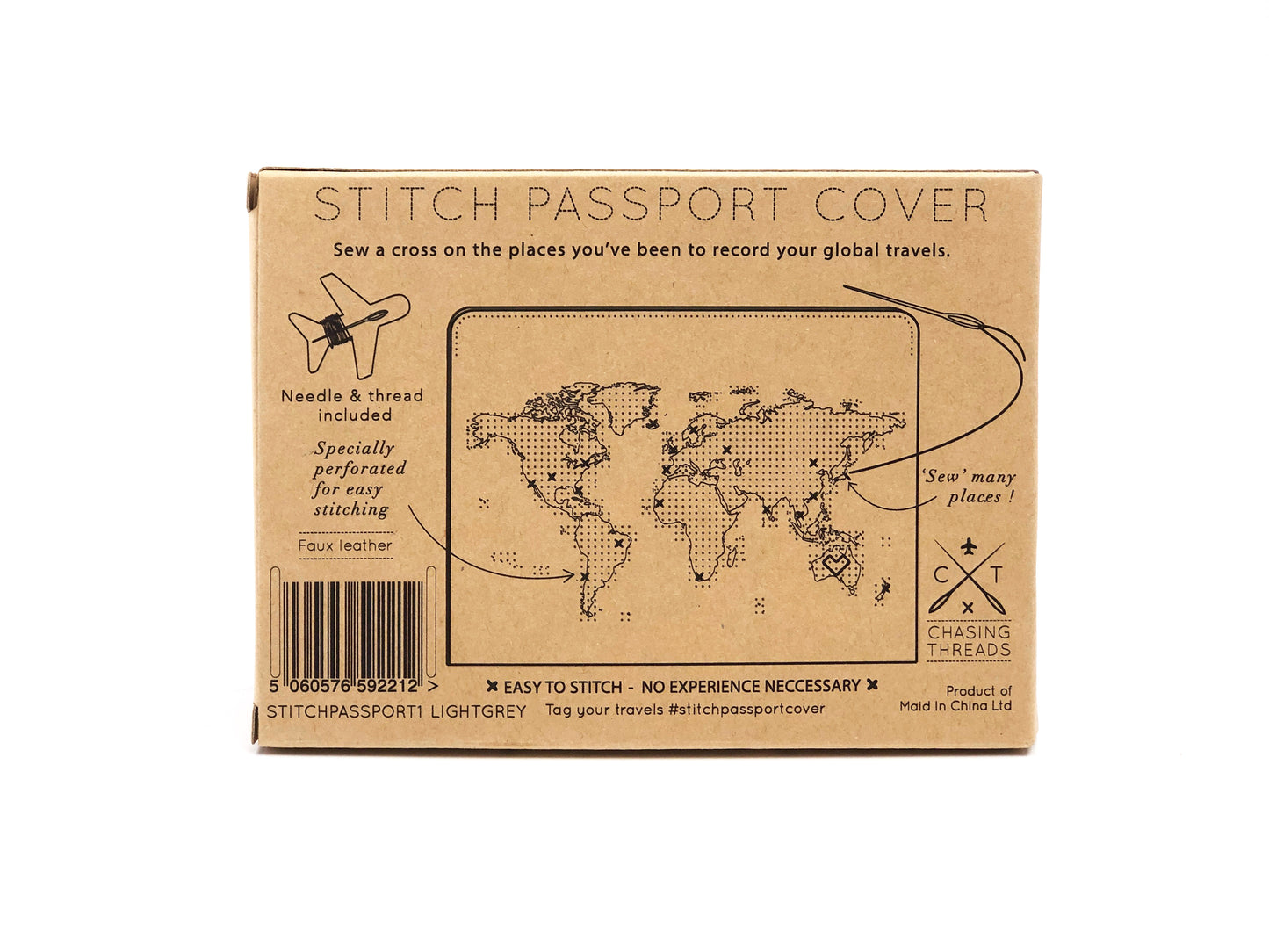 Chasing Threads | Grey Vegan Leather DIY Passport Cover | Sew Where You've Been