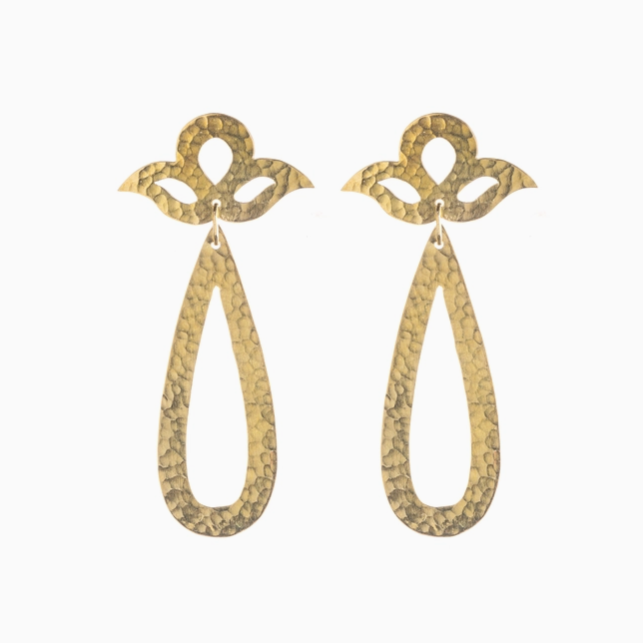 Just Trade | Peacock Hollow Drop Studs