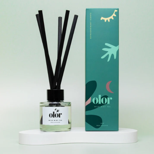 Olor | Mini Reed Diffuser | Wild Mint Tea
