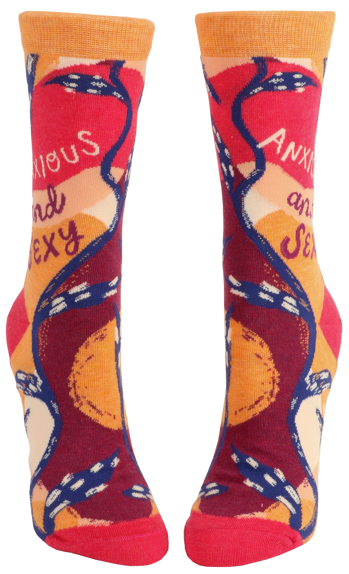Blue Q | Women's Crew Socks | Anxious and Sexy