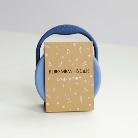 Blossom & Bear | Collapsible Silicone Snack Pot | Navy