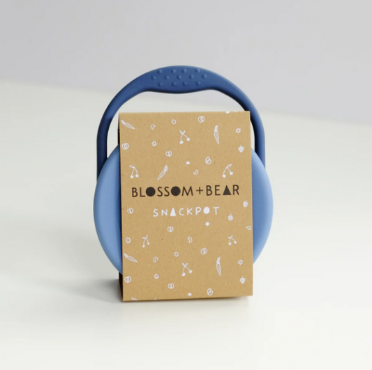 Blossom & Bear | Collapsible Silicone Snack Pot | Navy