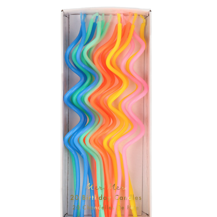 Meri Meri | Birthday Cake Candles | 20 x Mixed Swirly
