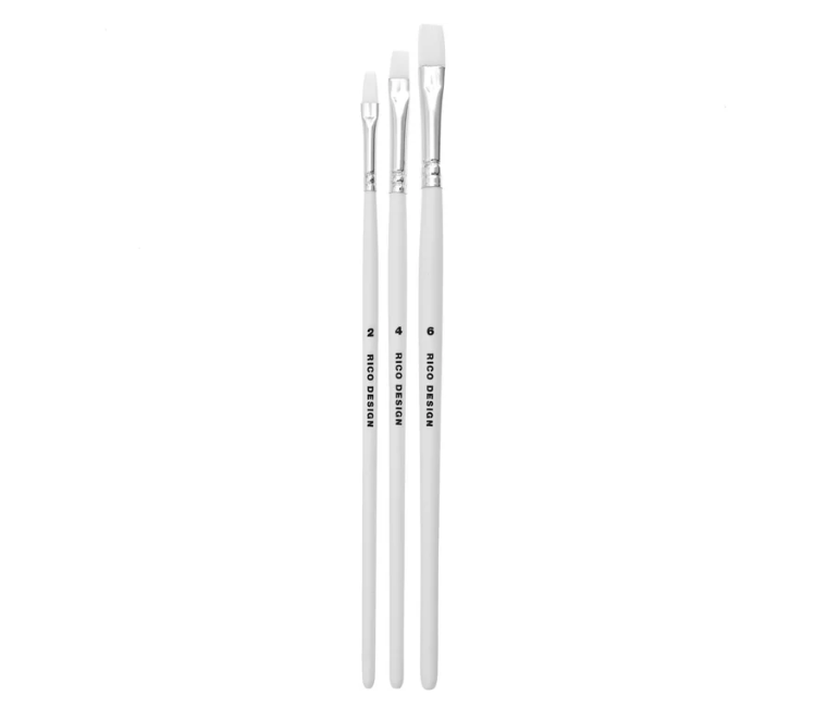 Rico | Acrylini | 3 x Flat Paint Brushes