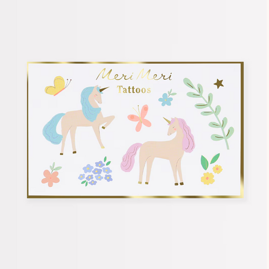 Meri Meri | Tattoo Large | Unicorns, Flowers & Butterflies