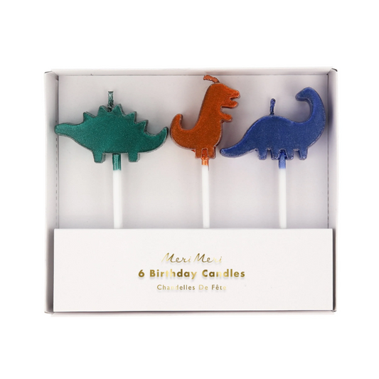 Meri Meri | Birthday Cake Candles | 6 x Dinosaurs