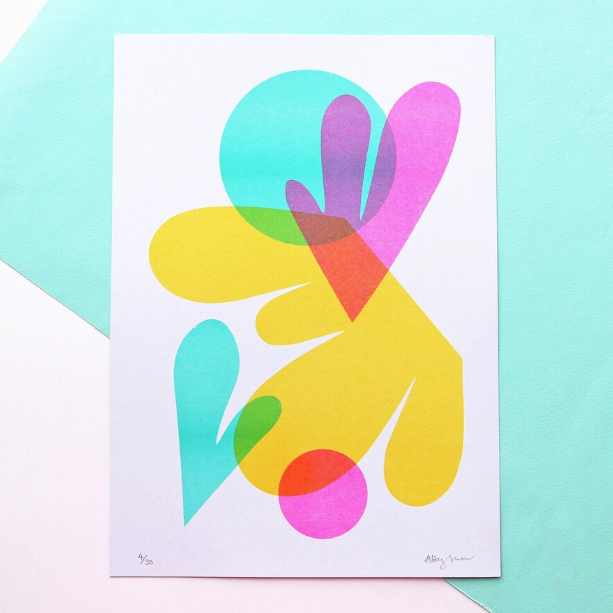 Abby Sumner | A4 Risograph Print | Petals