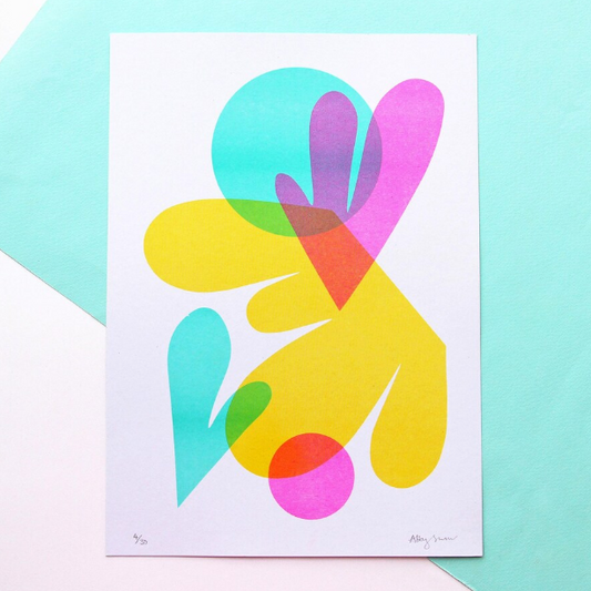Abby Sumner | A4 Risograph Print | Petals