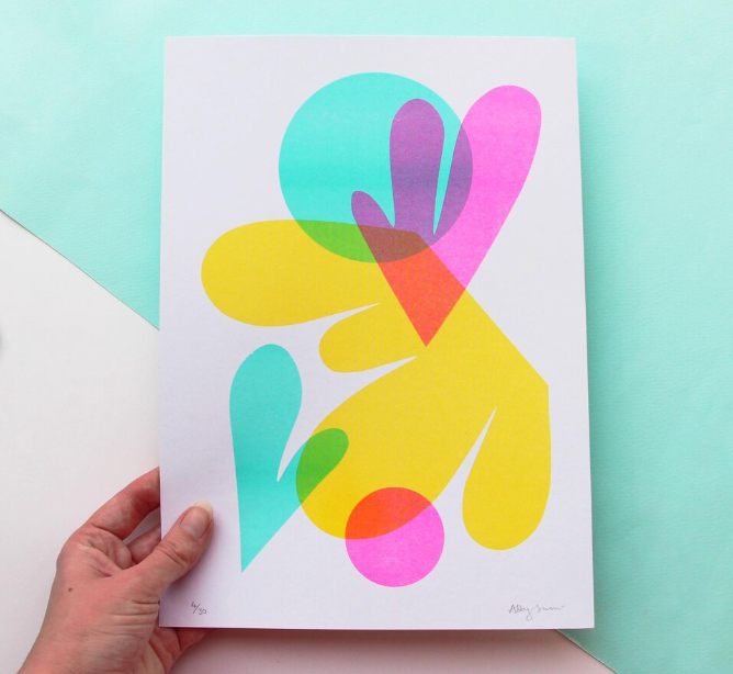 Abby Sumner | A4 Risograph Print | Petals