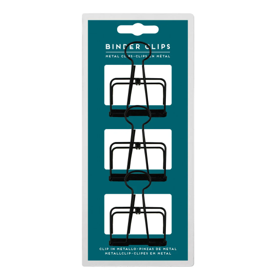 Legami | Binder Clips | Pack of 3 | Black