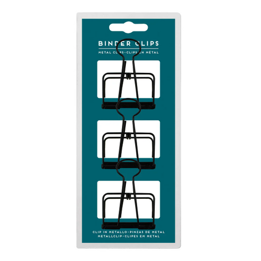 Legami | Binder Clips | Pack of 3 | Black
